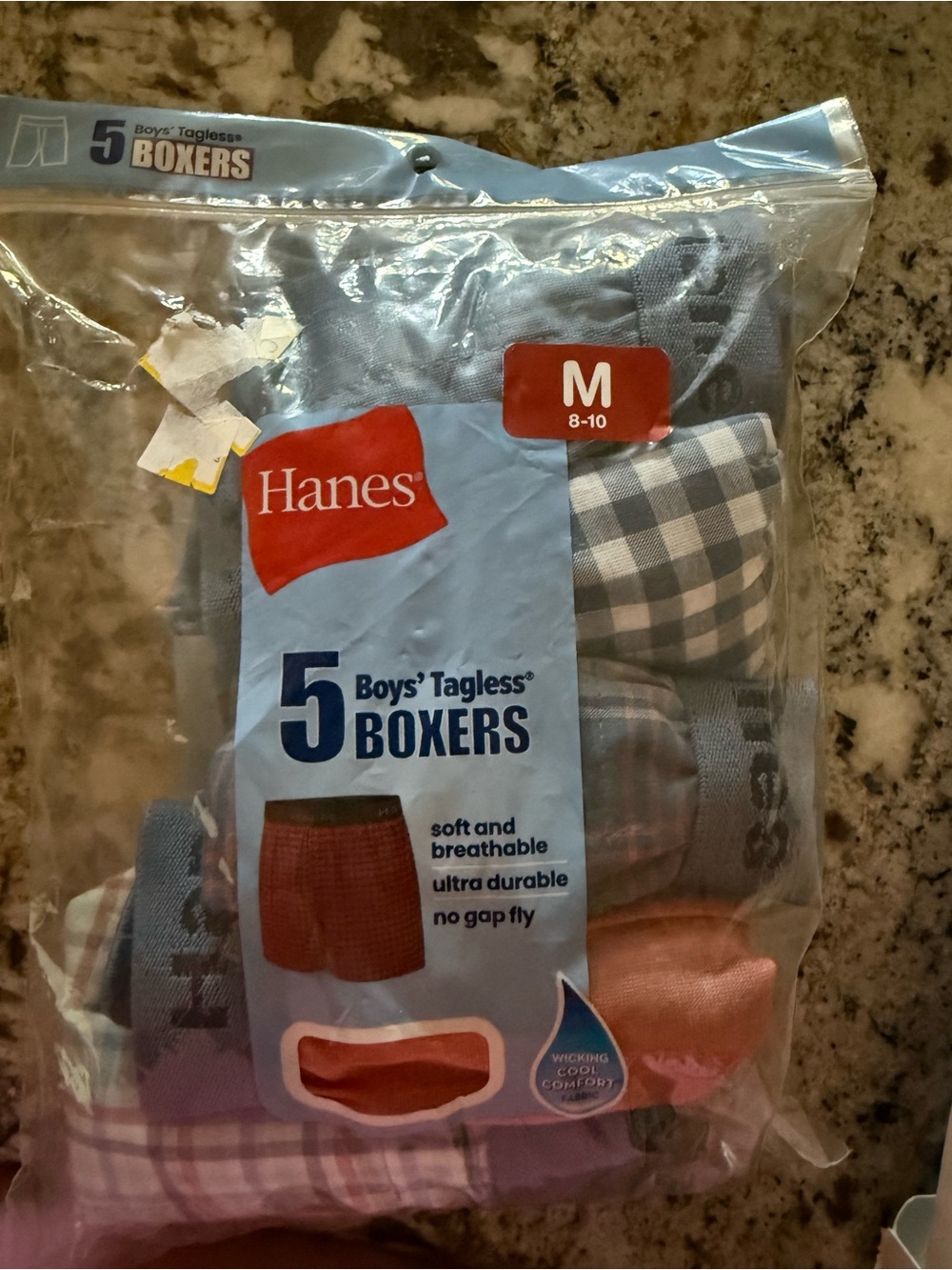 Hanes Boys' Tagless  Boxers Size Med 8/10 NEW
